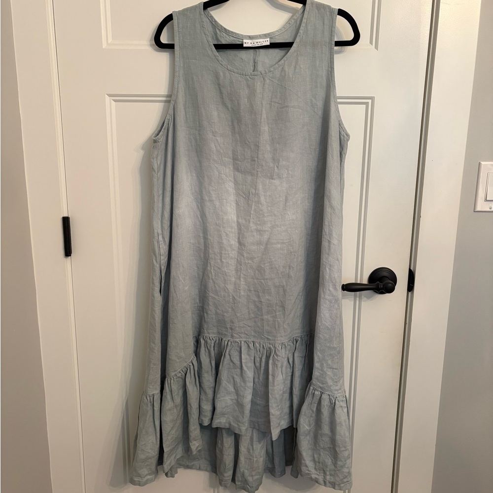 bryn Walker Soft Green Grey Sleeveless Dress.